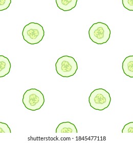 Illustration on theme of bright pattern green cucumber, vegetable plant for seal. Vegetable pattern consisting of beautiful cucumber, many plant. Simple colorful vegetable pattern from plant cucumber.