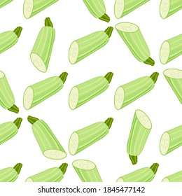 Illustration on theme of bright pattern zucchini, vegetable squash for seal. Vegetable pattern consisting of beautiful zucchini, many squash. Simple colorful vegetable pattern from squash zucchini.