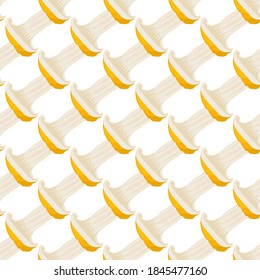 Illustration zum Thema helle Muster Pilz, Gemüse-Chanterelle für Seehunde. Gemüsemuster bestehend aus wunderschönem Pilz, viele Chanterelle. Einfaches Gemüsemuster aus dem Chanterelle-Pilz.