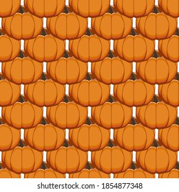 Illustration on theme of bright pattern yellow pumpkin, vegetable gourd for seal. Vegetable pattern consisting of beautiful pumpkin, many gourd. Simple colorful vegetable pattern from gourd pumpkin.