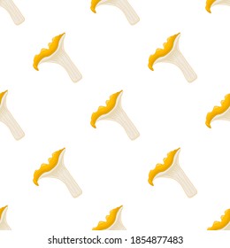 Illustration on theme bright pattern mushroom, vegetable chanterelle for seal. Vegetable pattern consisting of beautiful mushroom, many chanterelle. Simple vegetable pattern from chanterelle mushroom.
