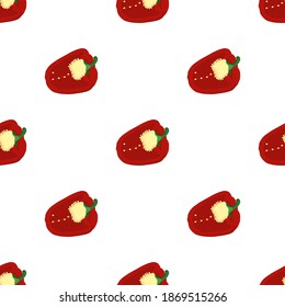 Illustration on theme of bright pattern bell pepper, vegetable capsicum for seal. Vegetable pattern of beautiful bell pepper, many capsicum. Simple colorful vegetable pattern from capsicum bell pepper