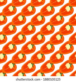 Illustration on theme of bright pattern bell pepper, vegetable capsicum for seal. Vegetable pattern of beautiful bell pepper, many capsicum. Simple colorful vegetable pattern from capsicum bell pepper