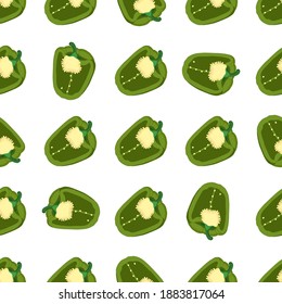 Illustration on theme of bright pattern bell pepper, vegetable capsicum for seal. Vegetable pattern of beautiful bell pepper, many capsicum. Simple colorful vegetable pattern from capsicum bell pepper