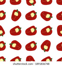 Illustration on theme of bright pattern bell pepper, vegetable capsicum for seal. Vegetable pattern of beautiful bell pepper, many capsicum. Simple colorful vegetable pattern from capsicum bell pepper