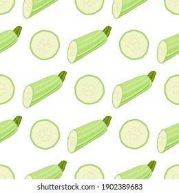 Illustration on theme of bright pattern zucchini, vegetable squash for seal. Vegetable pattern consisting of beautiful zucchini, many squash. Simple colorful vegetable pattern from squash zucchini.