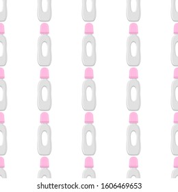 Illustration on theme colored kit baby milk in clear bottle with rubber pacifier. Baby milk bottle consisting of collection to newborn, good pacifier. Pacifier in milk bottle it baby care equipment.