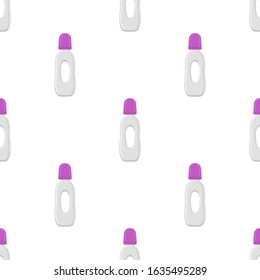 Illustration on theme colored kit baby milk in clear bottle with rubber pacifier. Baby milk bottle consisting of collection for newborn, good pacifier. Pacifier in milk bottle for baby care equipment.