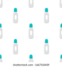 Ilustración sobre el kit de color tema leche para bebé en una botella transparente con un pacificador de goma. Botella de leche de bebé que consiste en recolección para recién nacidos, buen pacificador. Pacificador en botellas de leche, equipo de cuidado de bebé.