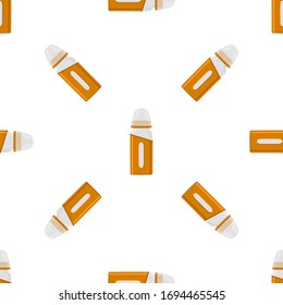 Ilustración sobre el kit de color tema leche para bebé en una botella transparente con un pacificador de goma. Botella de leche de bebé que consiste en recolección para recién nacidos, buen pacificador. Pacificador en botellas de leche, equipo de cuidado de bebé.