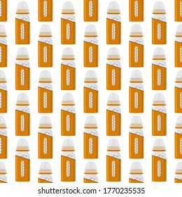Ilustración sobre el kit de color temático leche para bebé en botella transparente con un pacificador de goma. Botella de leche de bebé que consiste en recolección para recién nacidos, buen pacificador. Pacificador en botellas de leche, equipo de cuidado de bebés.