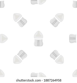 Illustration on theme colored kit baby milk in clear bottle with rubber pacifier. Baby milk bottle consisting of collection to newborn, good pacifier. Pacifier in milk bottle it baby care equipment.
