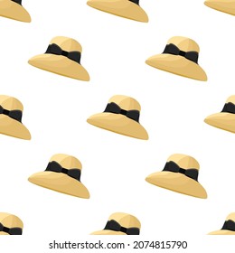 Illustration on theme colored pattern hats straw, beautiful caps in white background. Caps pattern consisting of collection hats straw for wearing. Pattern of design hats, caps straw for weather.