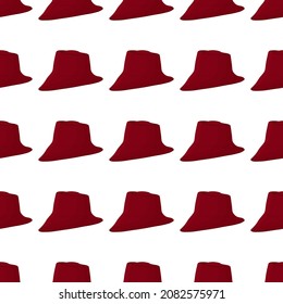 Illustration on theme colored pattern hats fedora, beautiful caps in white background. Caps pattern consisting of collection hats fedora for wearing. Pattern of design hats, caps fedora for weather.