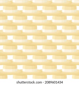 Illustration on theme colored pattern hats straw, beautiful caps in white background. Caps pattern consisting of collection hats straw for wearing. Pattern of design hats, caps straw for weather.