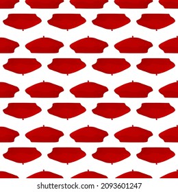 Illustration on theme colored pattern hats beret, beautiful caps in white background. Caps pattern consisting of collection hats beret for wearing. Pattern of design hats, caps beret for weather.