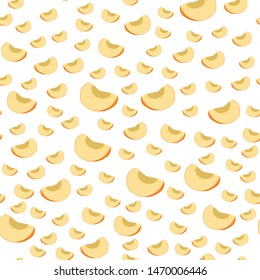 Illustration on theme colored seamless apricot pattern, type of wallpaper for walls. Seamless pattern consisting of collection apricots, accessory at wallpaper. Wallpaper from seamless apricot pattern