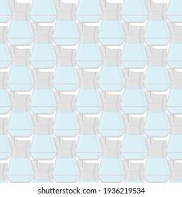 Ilustración sobre el conjunto de colores del tema de los tipos idénticos de jarras de vidrio para agua potable. Patrón de agua consistente en accesorios de cocina de colección, mismas jarras de vidrio para comida orgánica. Agua deliciosa en jarras de vidrio.