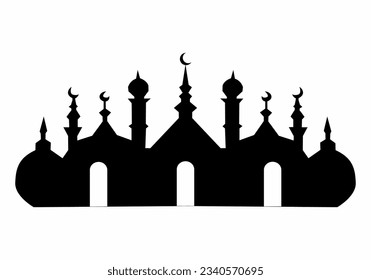 Illustration on theme different types mosques, minaret to celebration holiday Ramadan. Mosque pattern consisting of big set religious collection minaret Ramadan. Minaret mosque for happy day Ramadan.