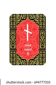 An illustration on a theme of divination with cards with runes.
