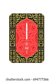 An illustration on a theme of divination with cards with runes.