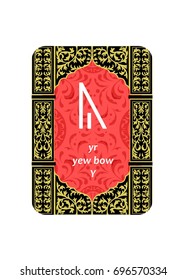 An illustration on a theme of divination with cards with runes.