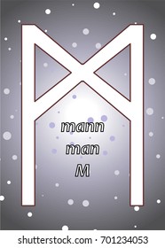 An illustration on a theme of divination with cards with runes.