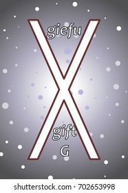 An illustration on a theme of divination with cards with runes.
