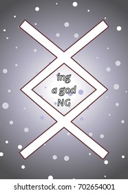 An illustration on a theme of divination with cards with runes.