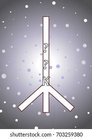 An illustration on a theme of divination with cards with runes.