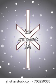
An illustration on a theme of divination with cards with runes.