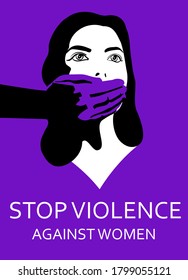 Illustration on the theme of domestic violence against women in a minimalist style.