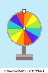 Illustration on the theme of games and good luck, in the style of material design, wheel of fortune