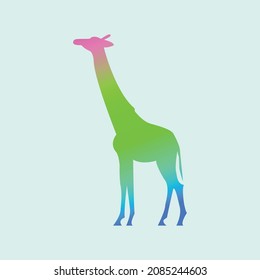 Illustration on the theme "giraffe". Gradient, giraffe silhouette