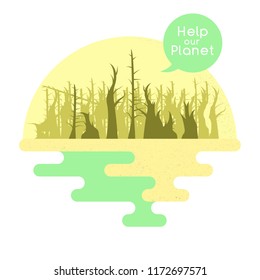 Illustration on the theme of global warming. Vector