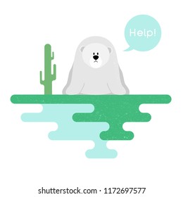 Illustration on the theme of global warming. Vector
