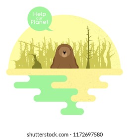 Illustration on the theme of global warming. Vector