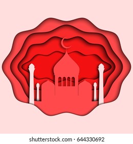 Illustration on theme of a happy Ramadan Mubarak, 3d.