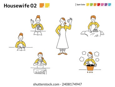 Illustration on the theme of a housewife_02