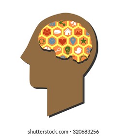 illustration on the theme of the human brain versatile.