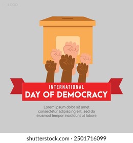 Illustration on the theme of International Democracy Day 15 September. For social media content on the theme of International Democracy Day.