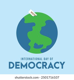 Illustration on the theme of International Democracy Day 15 September. For social media content on the theme of International Democracy Day.