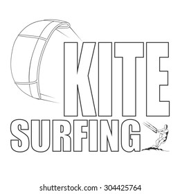 Illustration on the theme kitesurfing