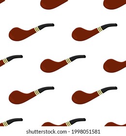 Illustration on theme many identical seamless types smoke pipes different size for tobacco. Pipe pattern consisting of color collection accessory of smoke tobacco. Tobacco smoke pipe to damage health.