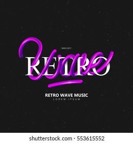 Illustration on a theme - new retro wave. background, sticker