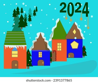 Illustration on the theme of the new year 2024