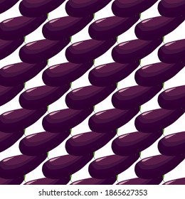 Illustration on theme of pattern eggplant, vegetable aubergine for seal. Vegetable pattern consisting of beautiful eggplant, many aubergine. Simple colorful vegetable pattern from aubergine eggplant.