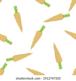 Ilustración sobre el tema del parrio de planta patrón, raíz vegetal para foca. Patrón vegetal consistente en un hermoso parrio de planta, muchas raíces. Sencillo patrón de verduras coloridas a partir del parrio de la raíz de la planta.