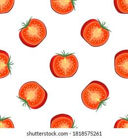 Illustration on theme of pattern red tomato, vegetable ketchup for seal. Vegetable pattern consisting of beautiful red tomato, many ketchup. Simple colorful vegetable pattern from red ketchup tomato.