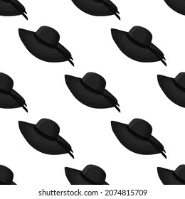 Illustration on theme pattern women sun hats, beautiful caps in white background. Caps pattern consisting of collection women sun hats for wearing. Pattern of design hats, women sun caps for weather.